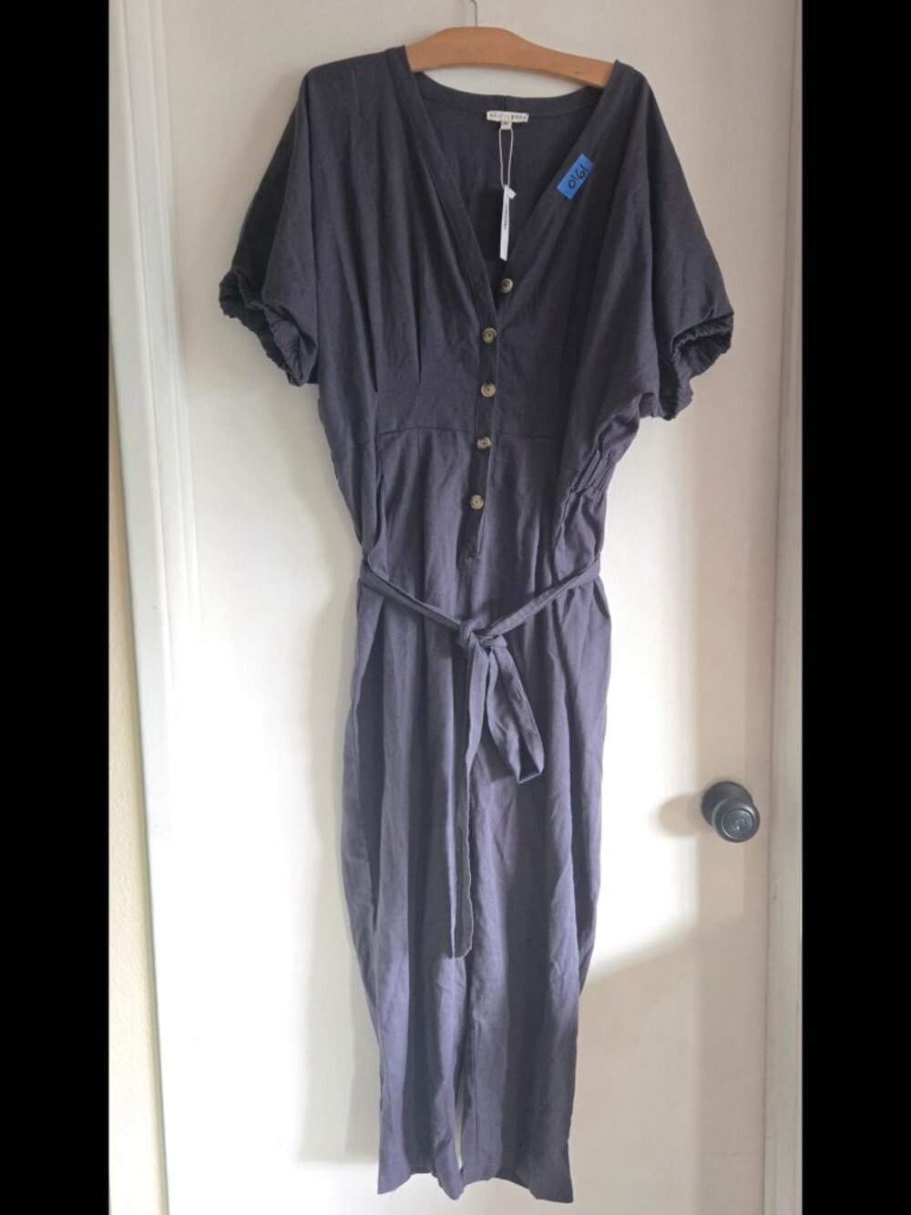 Dark Gray Linen Jumpsuit